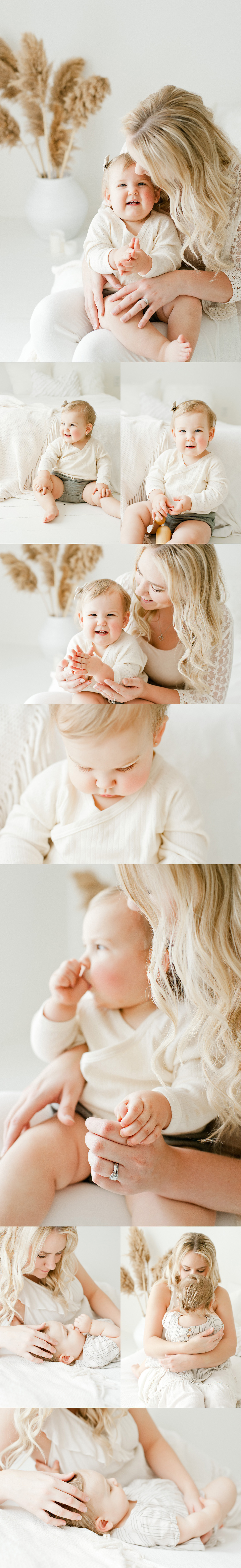 baby girl portraits in white studio