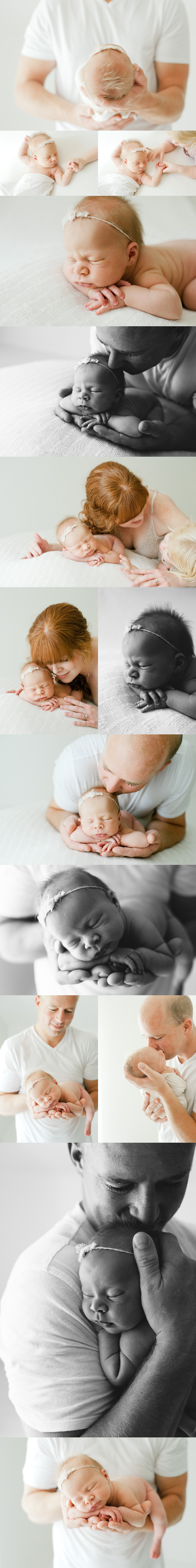 newborn baby session in studio with parents