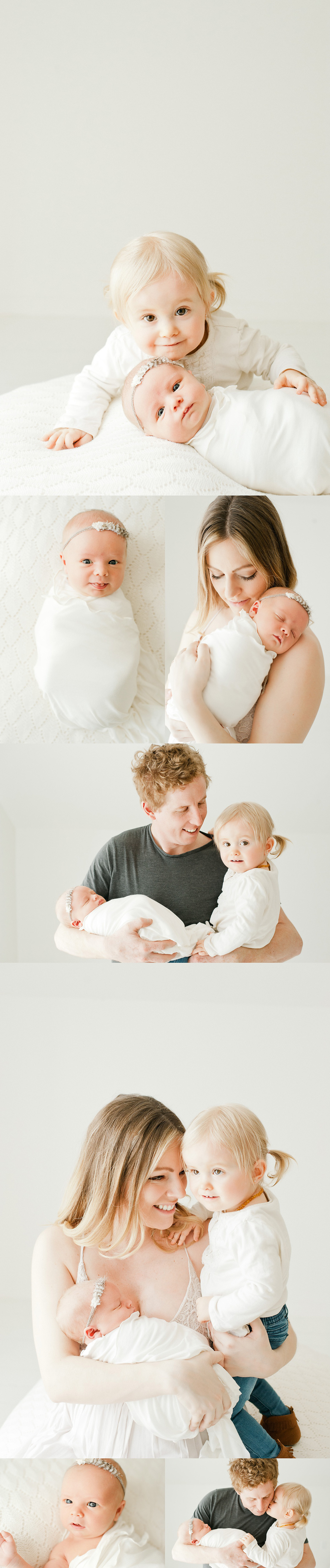 stunning family of four in studio for a newborn session