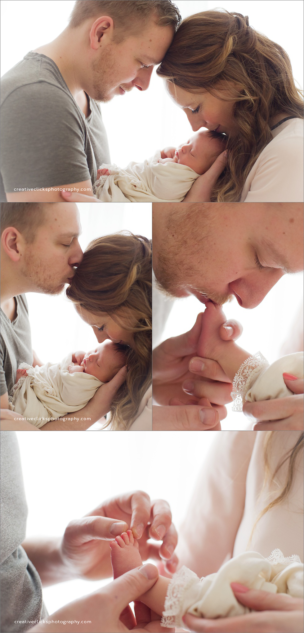 newborn baby surrounded with loving parents