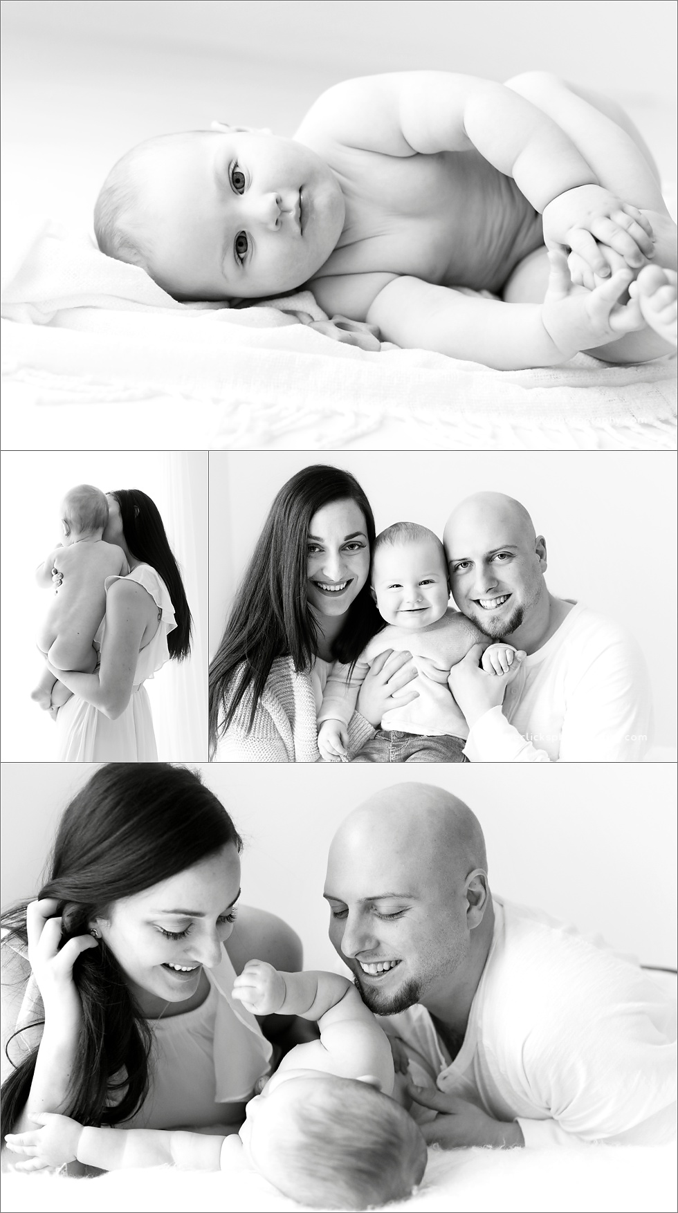 natural black and white baby photography