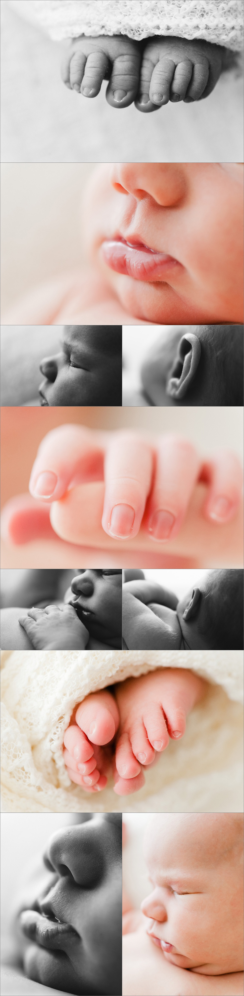 newborn baby girl macro details