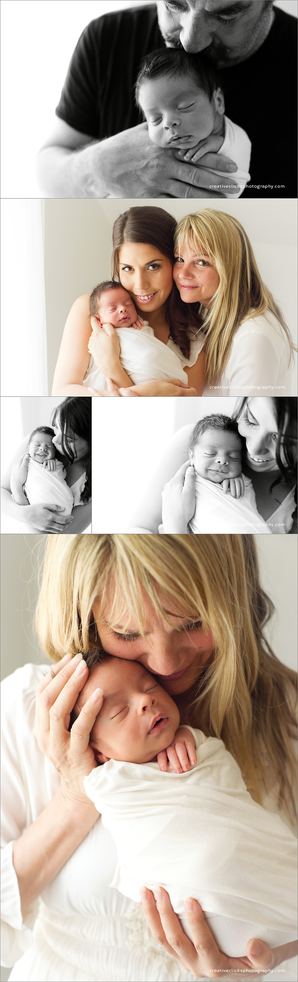 newborn baby boy in the arms of his family