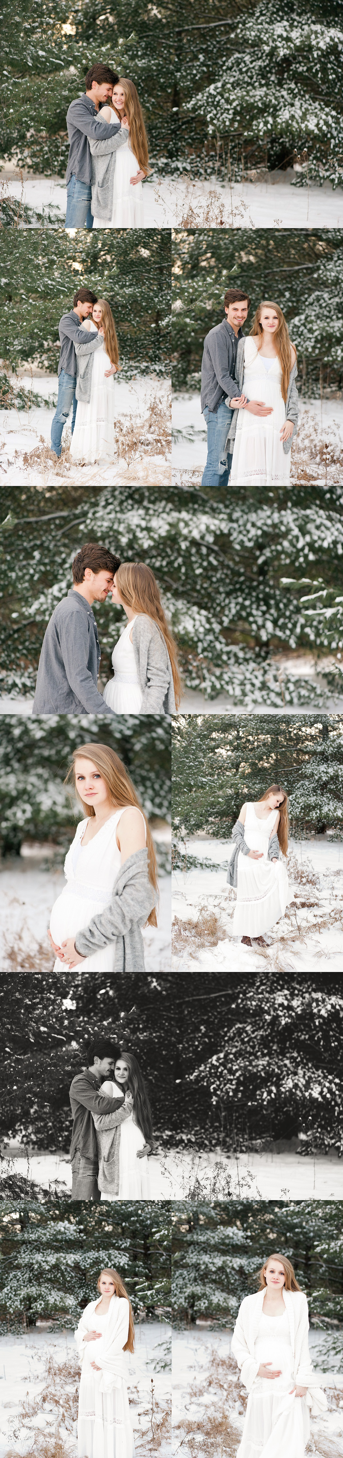 maternity session in the snow